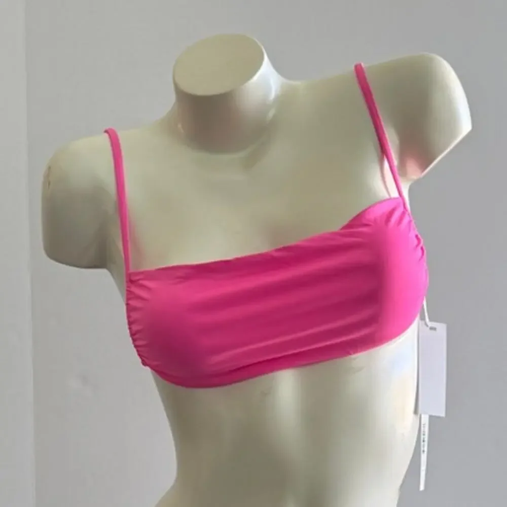 Frankies Bikinis Kailyn String Bandeau Bikini Top - Pink Punch - Large